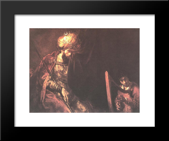 Saul And David 20x24 Black Modern Wood Framed Art Print Poster by Rembrandt