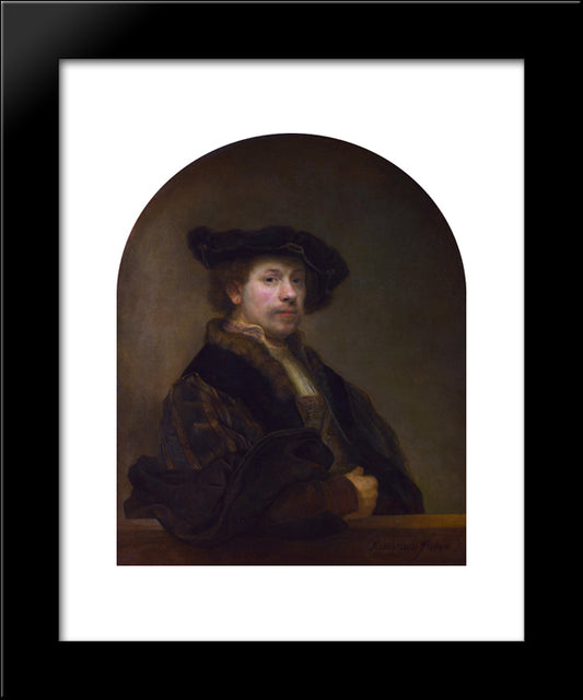 Self-Portrait At The Age Of 34 20x24 Black Modern Wood Framed Art Print Poster by Rembrandt