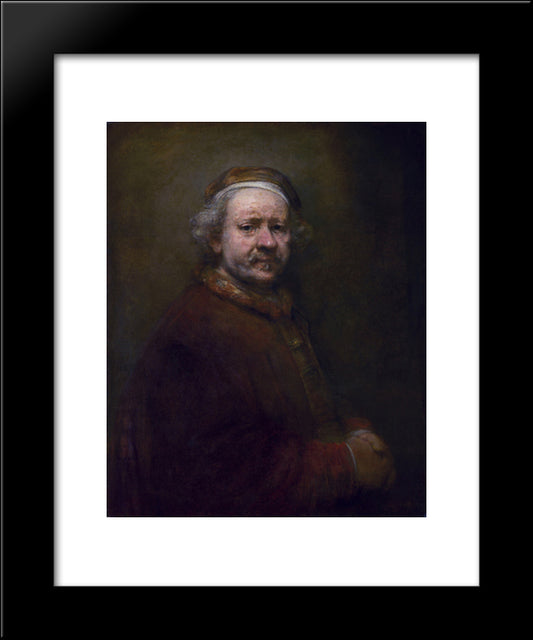 Self-Portrait In At The Age Of 63 20x24 Black Modern Wood Framed Art Print Poster by Rembrandt