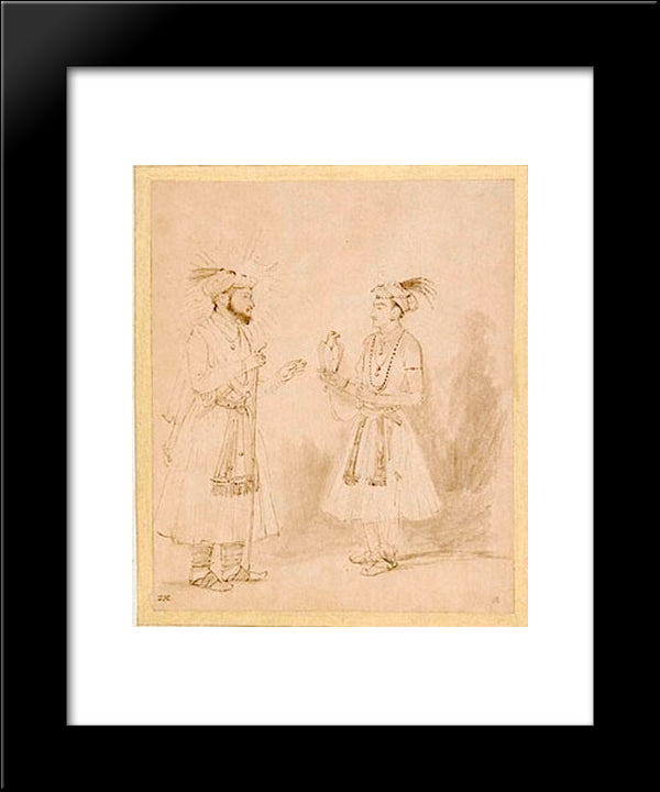 Shah Jahan And Dara Shikoh 20x24 Black Modern Wood Framed Art Print Poster by Rembrandt