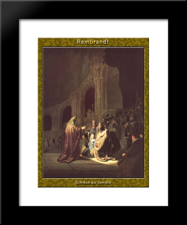 Simeon In The Temple 20x24 Black Modern Wood Framed Art Print Poster by Rembrandt