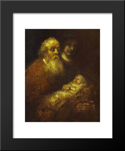 Simeon With The Christ Child In The Temple 20x24 Black Modern Wood Framed Art Print Poster by Rembrandt