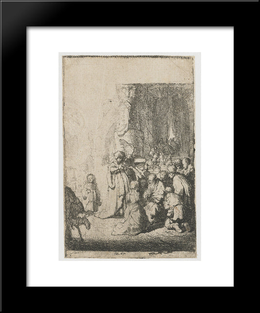 Simeon`S Hymn Of Praise 20x24 Black Modern Wood Framed Art Print Poster by Rembrandt