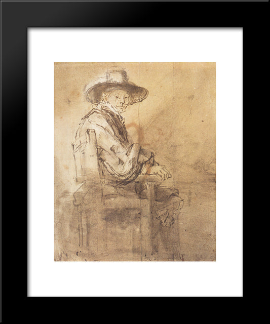 Sitting Syndic Jacob Van Loon 20x24 Black Modern Wood Framed Art Print Poster by Rembrandt