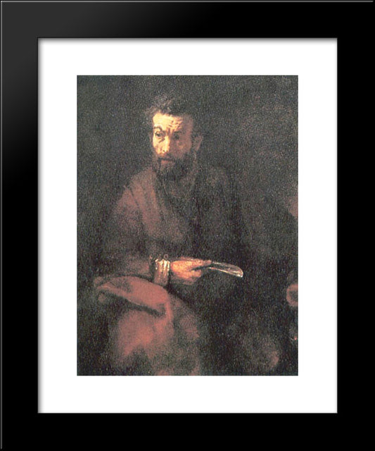 St. Bartholomew 20x24 Black Modern Wood Framed Art Print Poster by Rembrandt