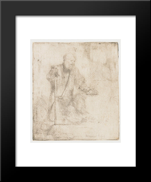 St. Peter In Penitence 20x24 Black Modern Wood Framed Art Print Poster by Rembrandt