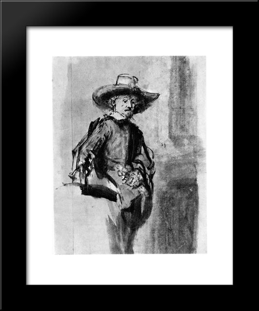 Study For One Of The Syndics Of The Cloth Guild 20x24 Black Modern Wood Framed Art Print Poster by Rembrandt