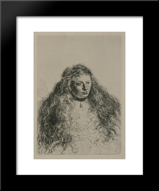 Study Of Jewish Bride 20x24 Black Modern Wood Framed Art Print Poster by Rembrandt