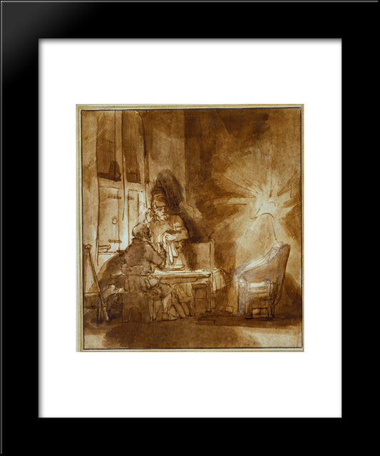 Supper At Emmaus 20x24 Black Modern Wood Framed Art Print Poster by Rembrandt