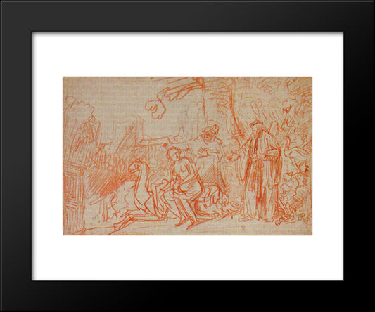 Susanna Und Die Beiden Alten 20x24 Black Modern Wood Framed Art Print Poster by Rembrandt