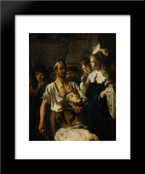 The Beheading Of John The Baptist 20x24 Black Modern Wood Framed Art Print Poster by Rembrandt