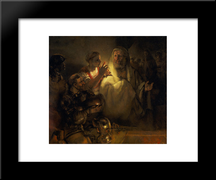 The Denial Of Peter 20x24 Black Modern Wood Framed Art Print Poster by Rembrandt