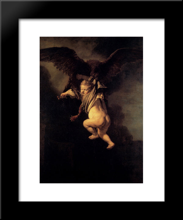 The Abduction Of Ganymede 20x24 Black Modern Wood Framed Art Print Poster by Rembrandt