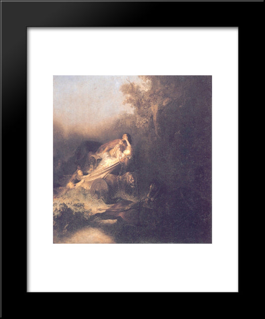 The Abduction Of Proserpina 20x24 Black Modern Wood Framed Art Print Poster by Rembrandt