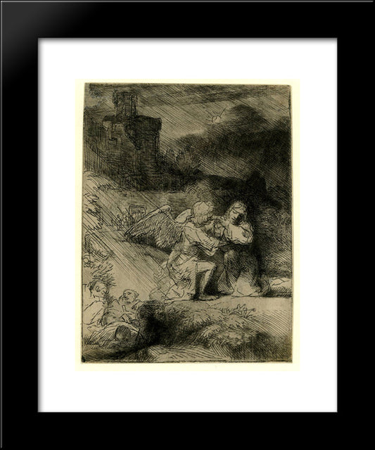 The Agony In The Garden 20x24 Black Modern Wood Framed Art Print Poster by Rembrandt