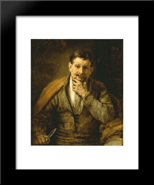 The Apostle Bartholomew 20x24 Black Modern Wood Framed Art Print Poster by Rembrandt