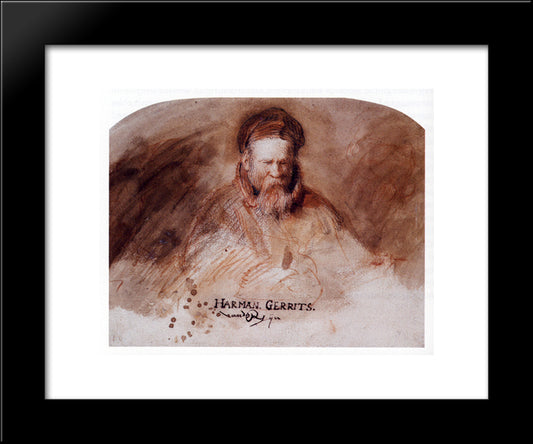 The Artist`S Father 20x24 Black Modern Wood Framed Art Print Poster by Rembrandt