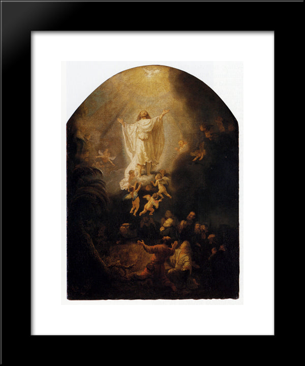 The Ascension Of Christ 20x24 Black Modern Wood Framed Art Print Poster by Rembrandt