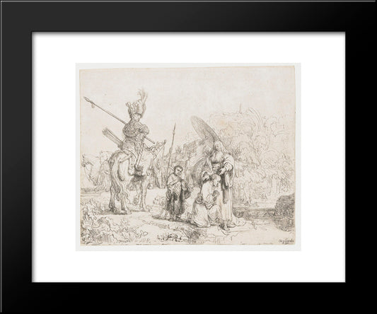 The Baptism Of The Eunuch 20x24 Black Modern Wood Framed Art Print Poster by Rembrandt