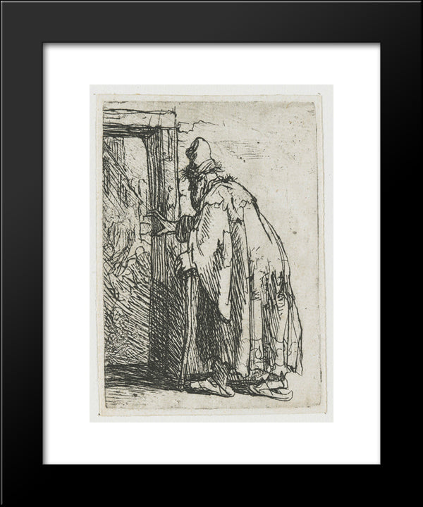 The Blindness Of Tobit 20x24 Black Modern Wood Framed Art Print Poster by Rembrandt