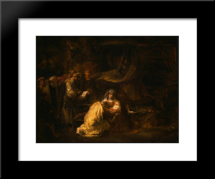 The Circumcision 20x24 Black Modern Wood Framed Art Print Poster by Rembrandt