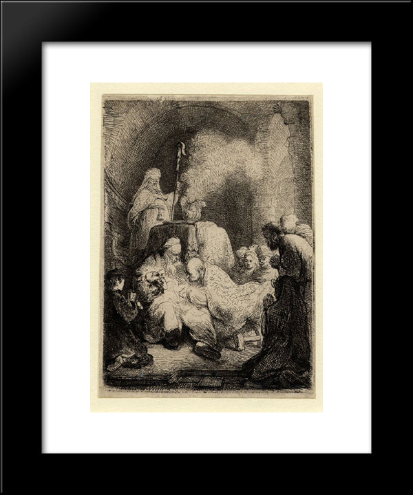 The Circumcision Small Plate 20x24 Black Modern Wood Framed Art Print Poster by Rembrandt