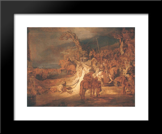 The Concert Of The State 20x24 Black Modern Wood Framed Art Print Poster by Rembrandt