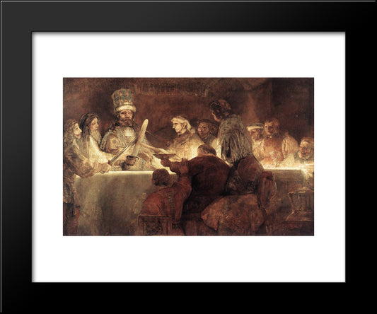 The Conspiration Of The Bataves 20x24 Black Modern Wood Framed Art Print Poster by Rembrandt