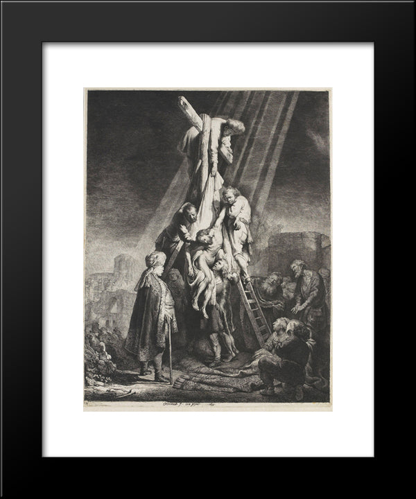 The Descent From The Cross 20x24 Black Modern Wood Framed Art Print Poster by Rembrandt