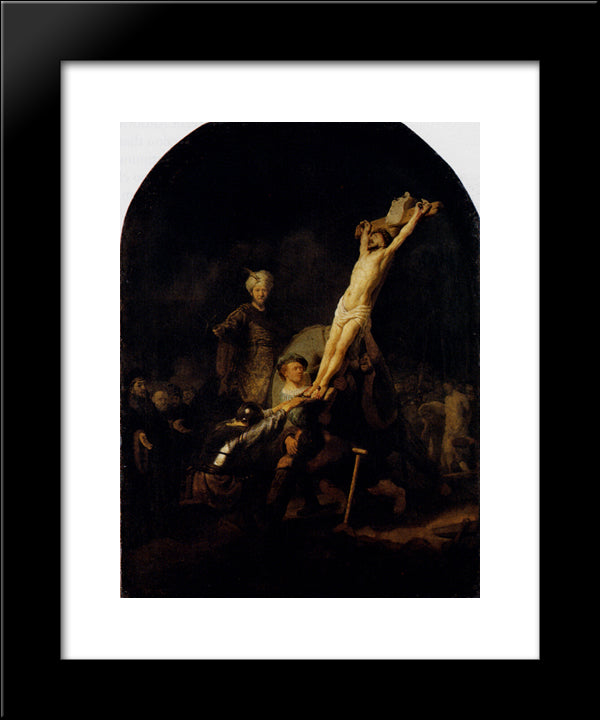 The Elevation Of The Cross 20x24 Black Modern Wood Framed Art Print Poster by Rembrandt