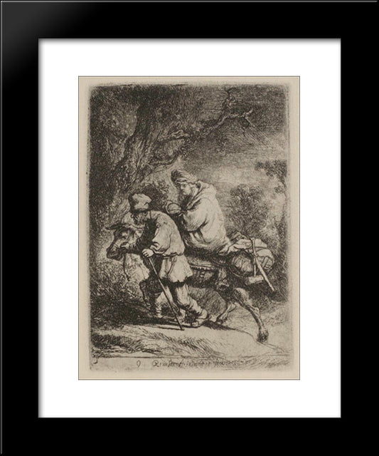 The Flight Into Egypt 20x24 Black Modern Wood Framed Art Print Poster by Rembrandt