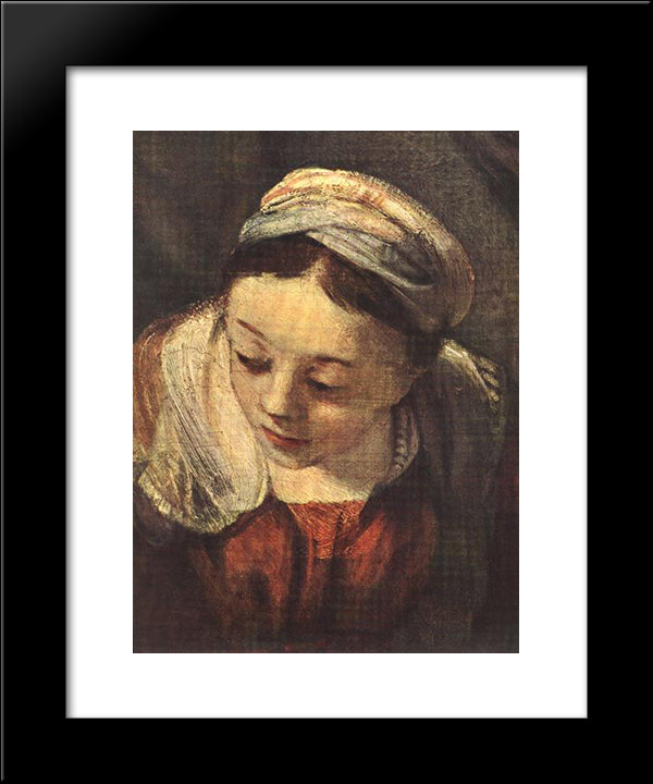 The Holy Family(Fragment) 20x24 Black Modern Wood Framed Art Print Poster by Rembrandt