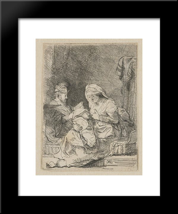 The Holy Family 20x24 Black Modern Wood Framed Art Print Poster by Rembrandt