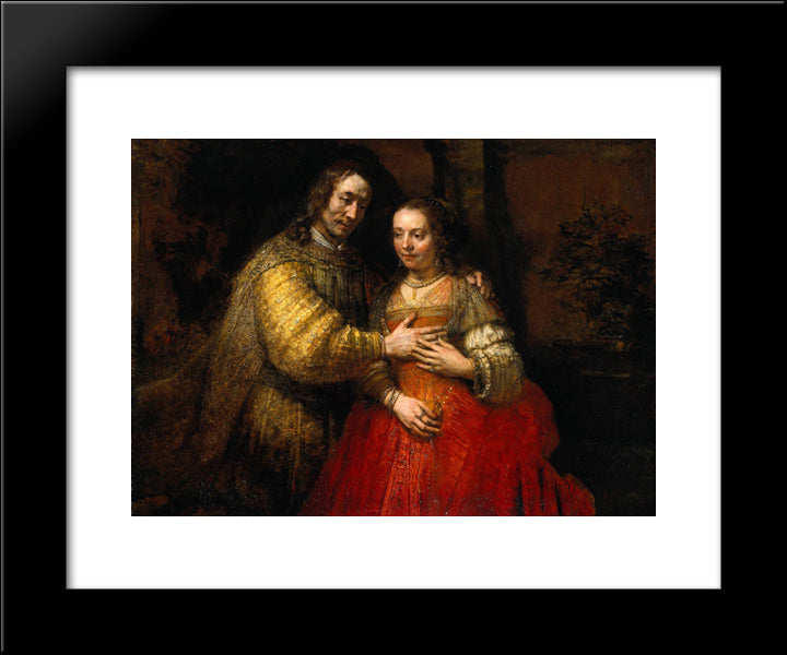 The Jewish Bride 20x24 Black Modern Wood Framed Art Print Poster by Rembrandt