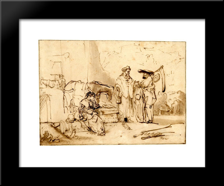 The Man Of Gibeah 20x24 Black Modern Wood Framed Art Print Poster by Rembrandt