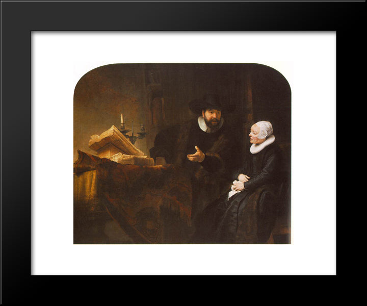 The Mennonite Minister Cornelis Claesz 20x24 Black Modern Wood Framed Art Print Poster by Rembrandt