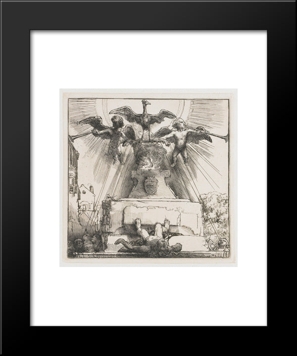 The Phoenix Or The Statue Overthrown 20x24 Black Modern Wood Framed Art Print Poster by Rembrandt