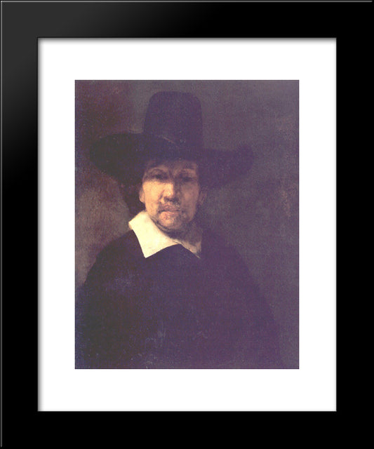 The Poet Jeremia De Decker 20x24 Black Modern Wood Framed Art Print Poster by Rembrandt