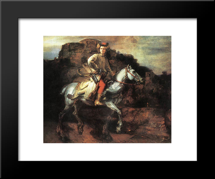 The Polish Rider 20x24 Black Modern Wood Framed Art Print Poster by Rembrandt