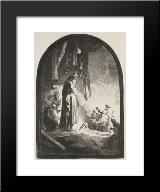 The Raising Of Lazarus 20x24 Black Modern Wood Framed Art Print Poster by Rembrandt