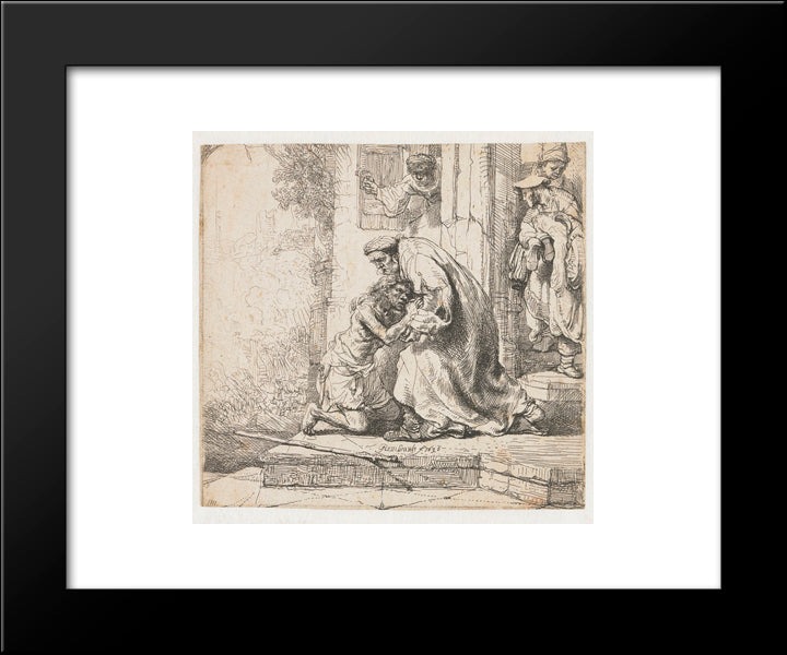 The Return Of The Prodigal Son 20x24 Black Modern Wood Framed Art Print Poster by Rembrandt