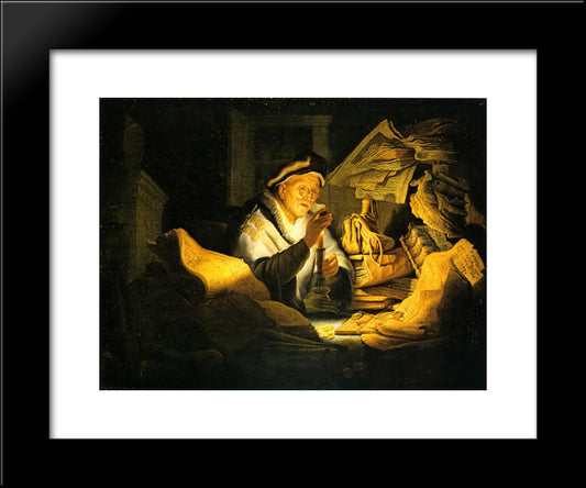 The Rich Fool 20x24 Black Modern Wood Framed Art Print Poster by Rembrandt