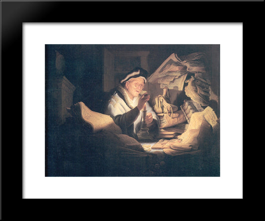 The Rich Man From The Parable 20x24 Black Modern Wood Framed Art Print Poster by Rembrandt