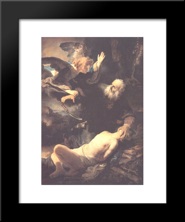 The Sacrifice Of Abraham 20x24 Black Modern Wood Framed Art Print Poster by Rembrandt