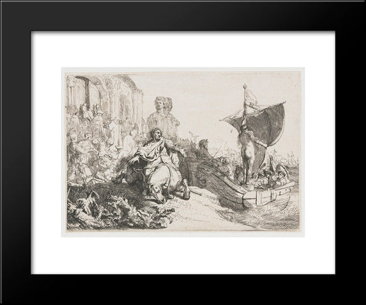 The Ship Of Fortune 20x24 Black Modern Wood Framed Art Print Poster by Rembrandt