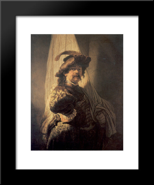 The Standard Bearer 20x24 Black Modern Wood Framed Art Print Poster by Rembrandt