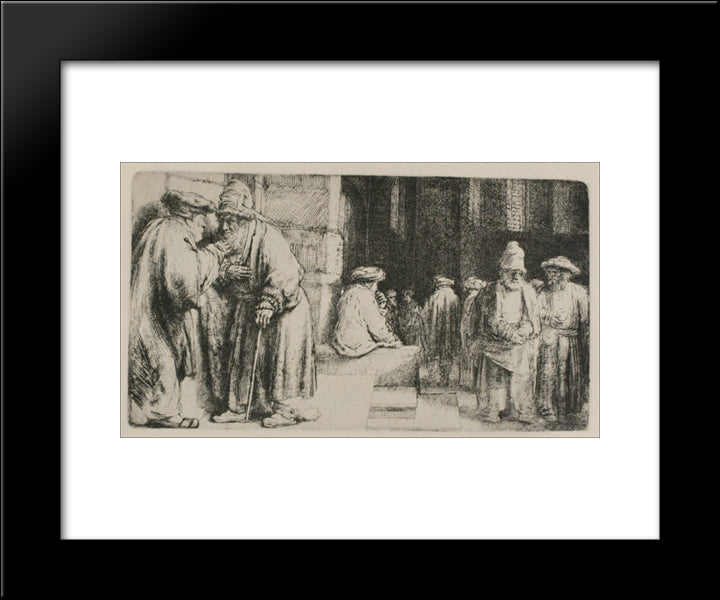 The Synagogue 20x24 Black Modern Wood Framed Art Print Poster by Rembrandt