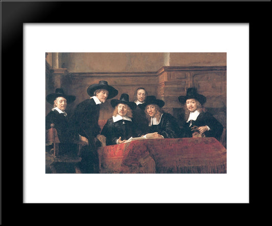 The Syndics 20x24 Black Modern Wood Framed Art Print Poster by Rembrandt