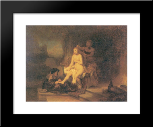 The Toilet Of Bathsheba 20x24 Black Modern Wood Framed Art Print Poster by Rembrandt