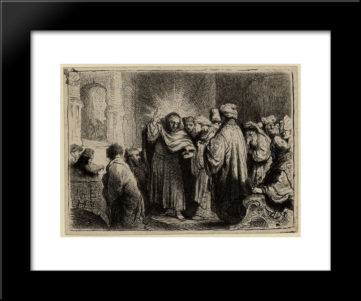 The Tribute Money 20x24 Black Modern Wood Framed Art Print Poster by Rembrandt